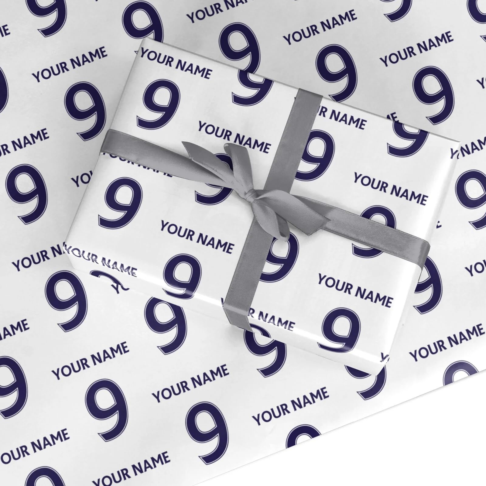 Personalised Football Name and Number Wrapping Paper Gift Wrap Large Roll (50cm x 3.6m)