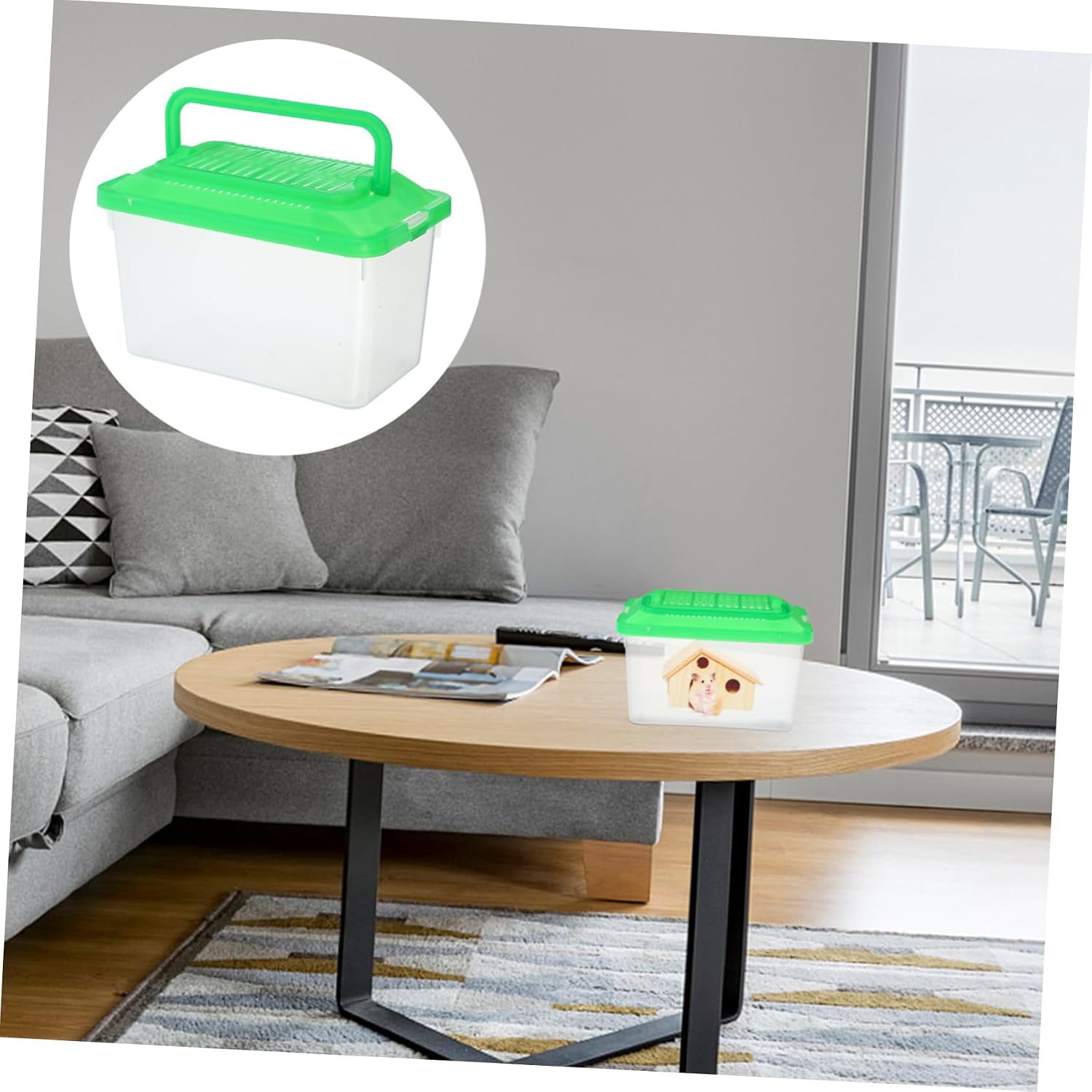 WOONEKY Portable Plastic Aquarium Transport Container for Turtles and Small Pets Lightweight Handheld Fish Tank with Excellent Visibility Ventilated Design for Easy Maintenance and Travel image 3