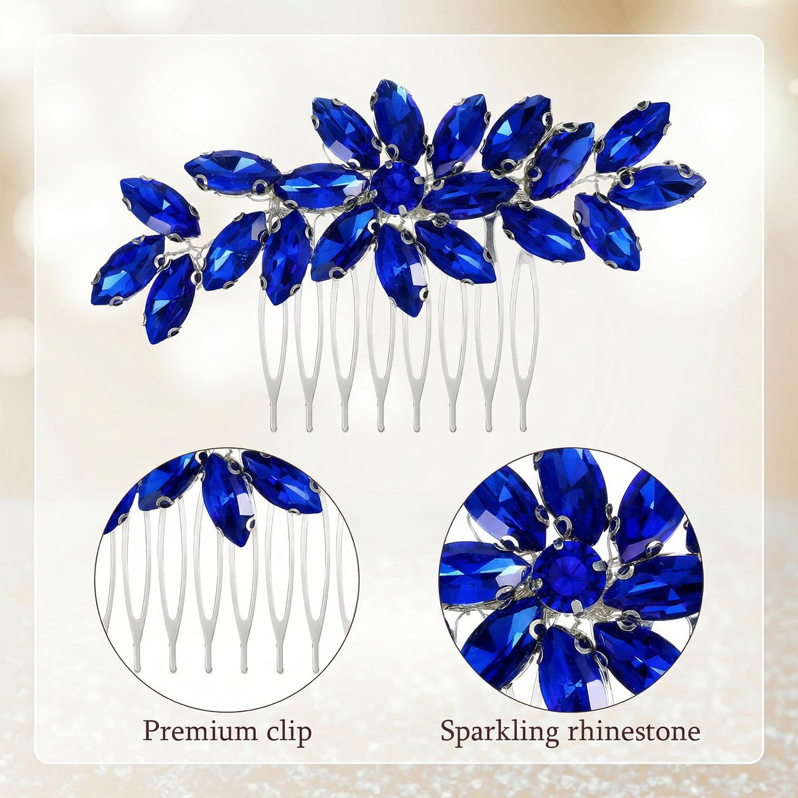 Ymapinc Peineta para el pelo con diamantes de imitación azules para mujer, para bodas, no y exquisita, regalo de cumpleaños para mujeres