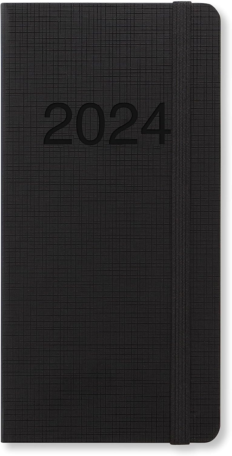Letts Memo Slim week to view 2024 diary - black