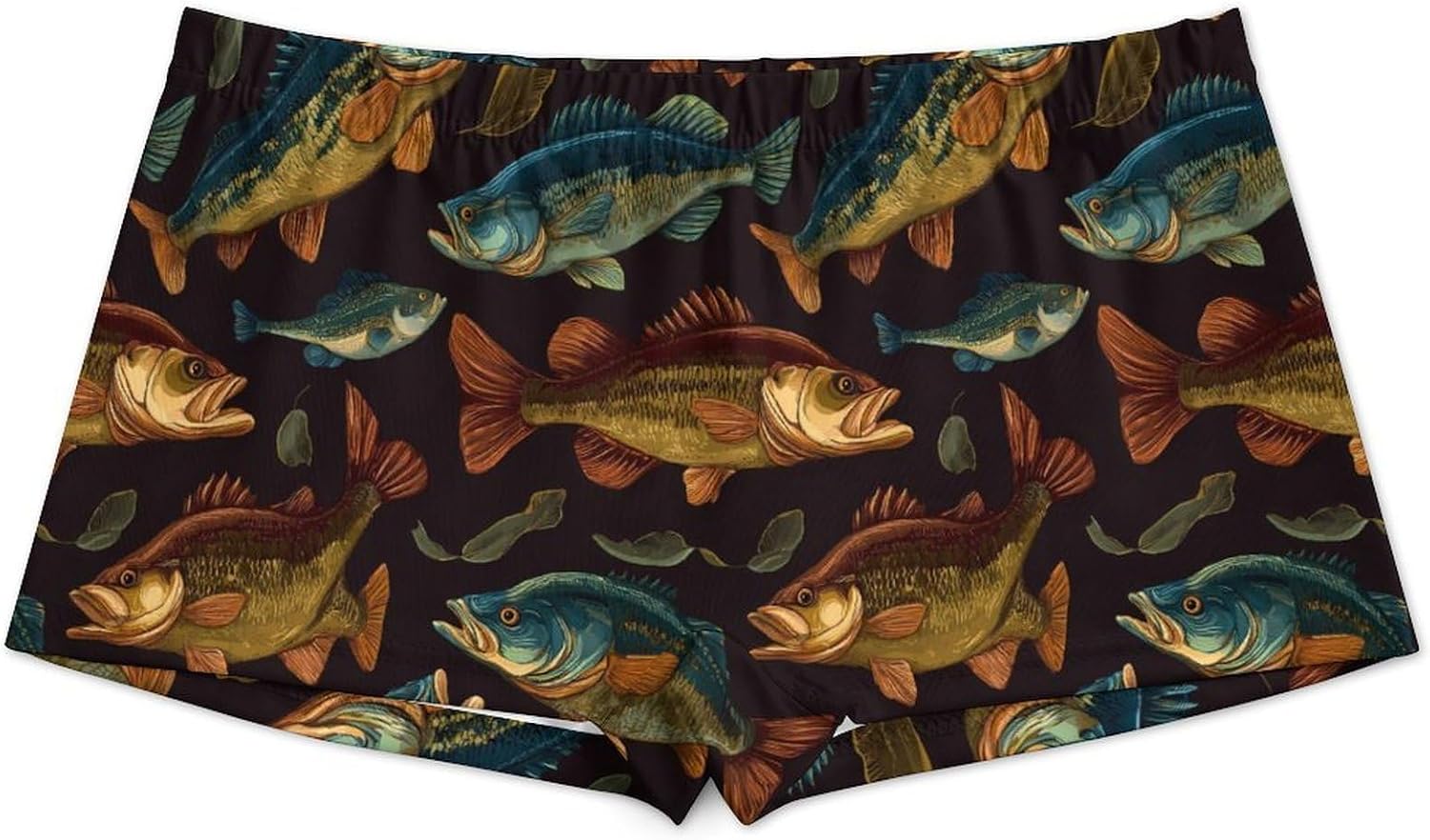 Bass Fish Fashion Women's Boxer Briefs Breathable Underpants Trunks Stretch Underwear