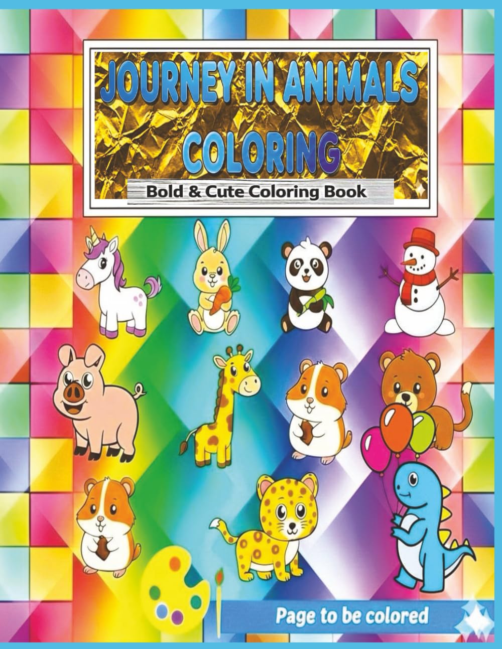 Journey in Animals Coloring: Journey Through 50 Cute Animals – Bold & Simple with enjoyable Coloring Book .