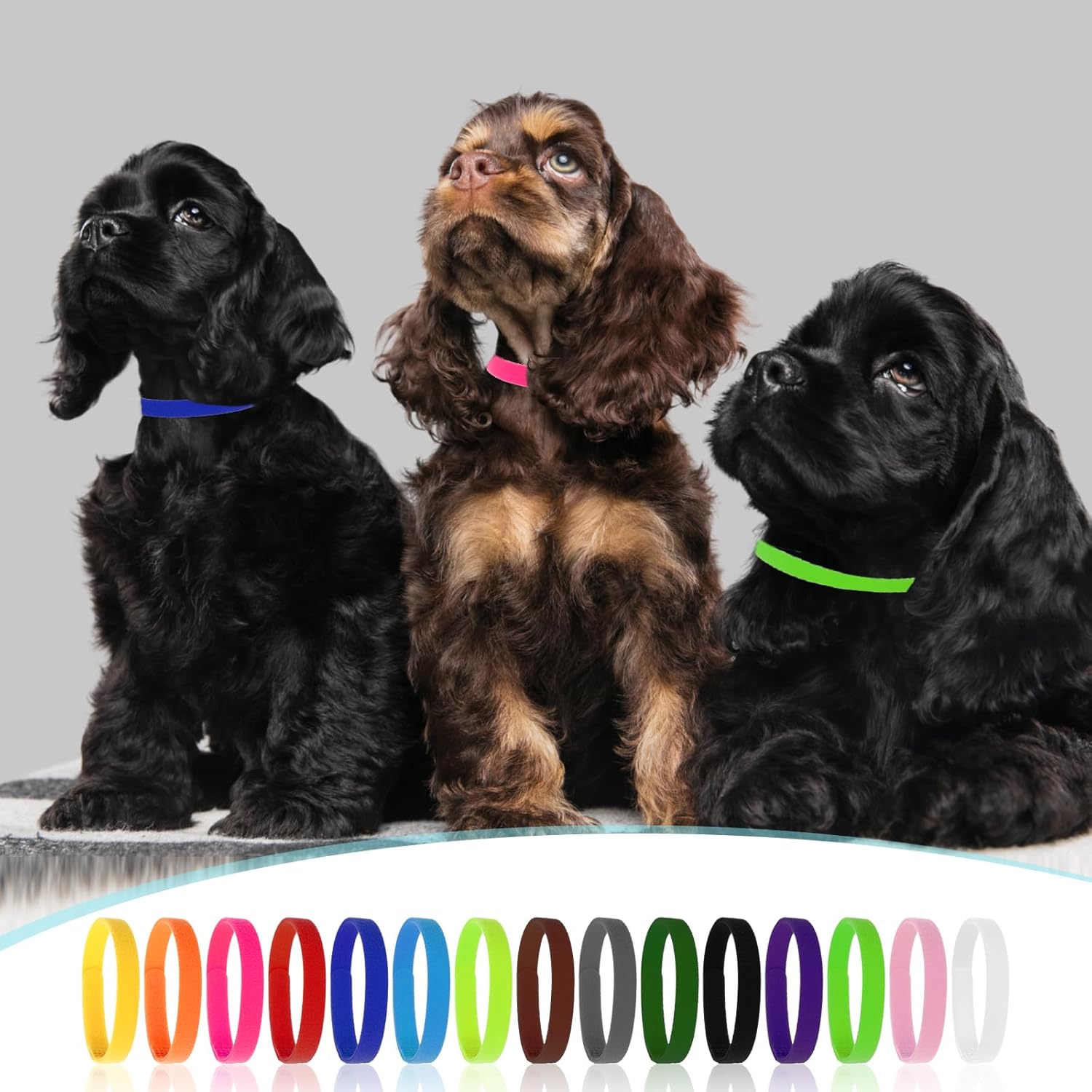 30 Pcs Puppy Collars for Litter, Puppy Whelping Collars, Adjustable Identification Collar, Double-Sided Soft Puppys ID Collar for Newborn Pet Cat(S:9.36in/M:12in image 3 of 7 B0DNC99F3S