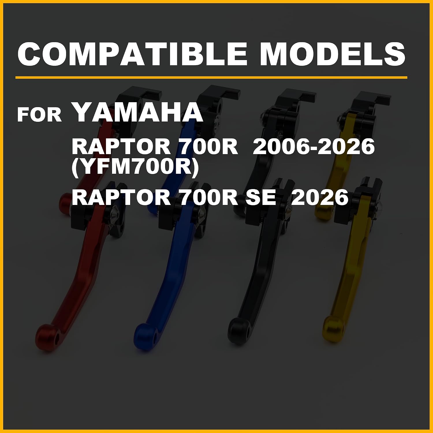 CNC 6063 Billet Aluminum Quad ATV Brake Clutch Levers Compatible with Yamaha Raptor 700 700R YFM700R (06-26), 700R SE Special Edition (2026) - Red