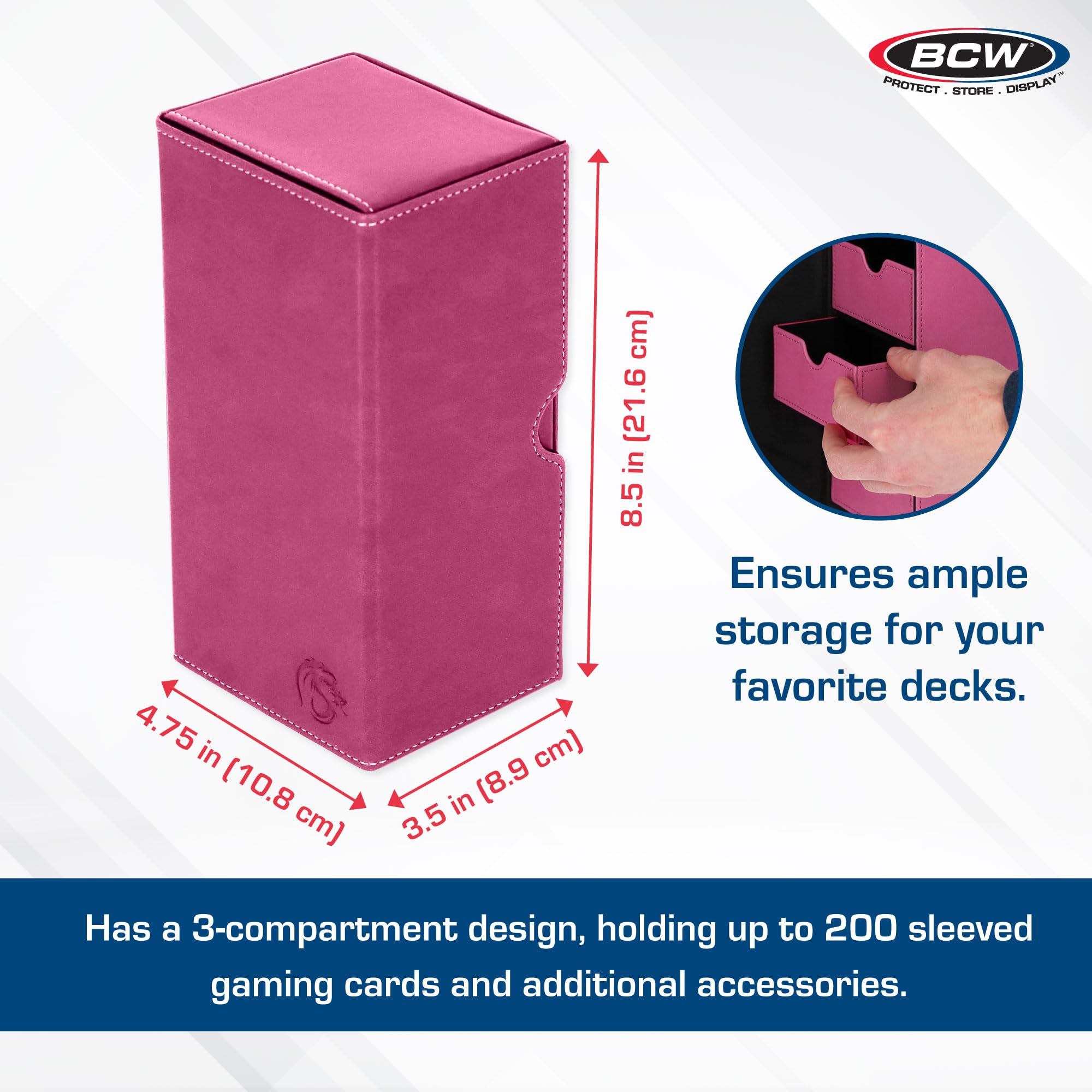 Amazon.com: BCW Deck Vault-LX 200 - Pink | Premium Card Deck Case