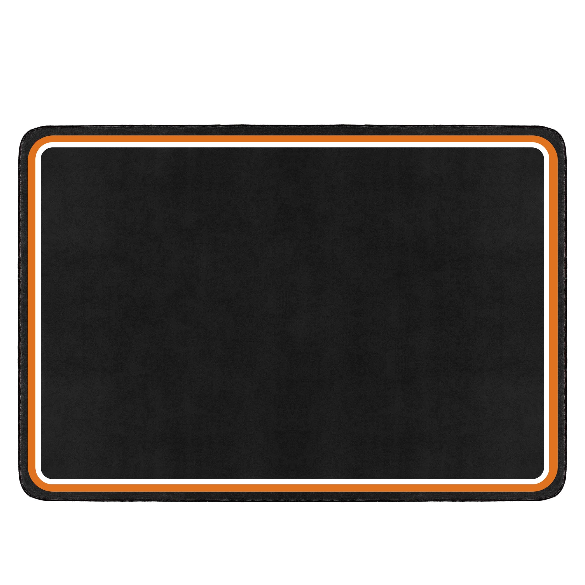 OUUTMEE 155 x 122 cm, tappeto per batteria elettrico, professionale rettangolare nero + bordo arancione