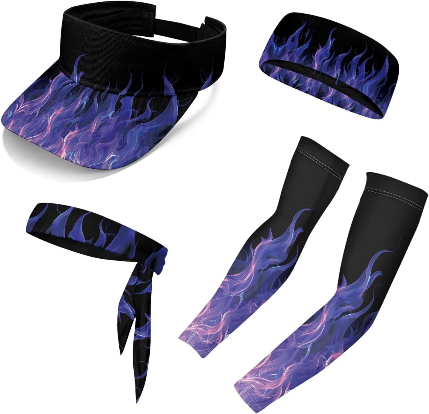 Sun Visor for Women Men Adjustable Sun Cap Visor Hats Headbands Arm Sleeve 5Piece Golf Sport Visors Set