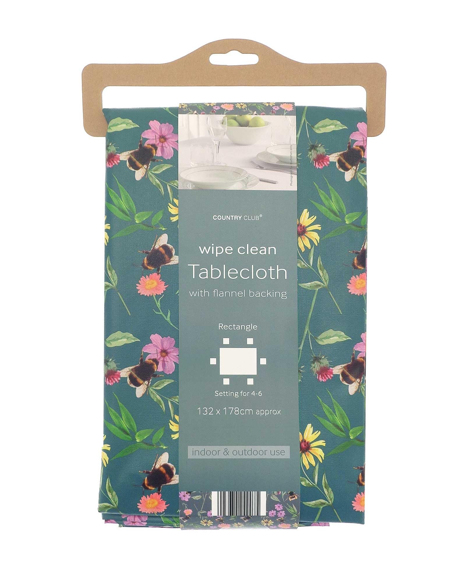 Meadow Bee Wipe Clean PVC Tablecloth 132x178cm
