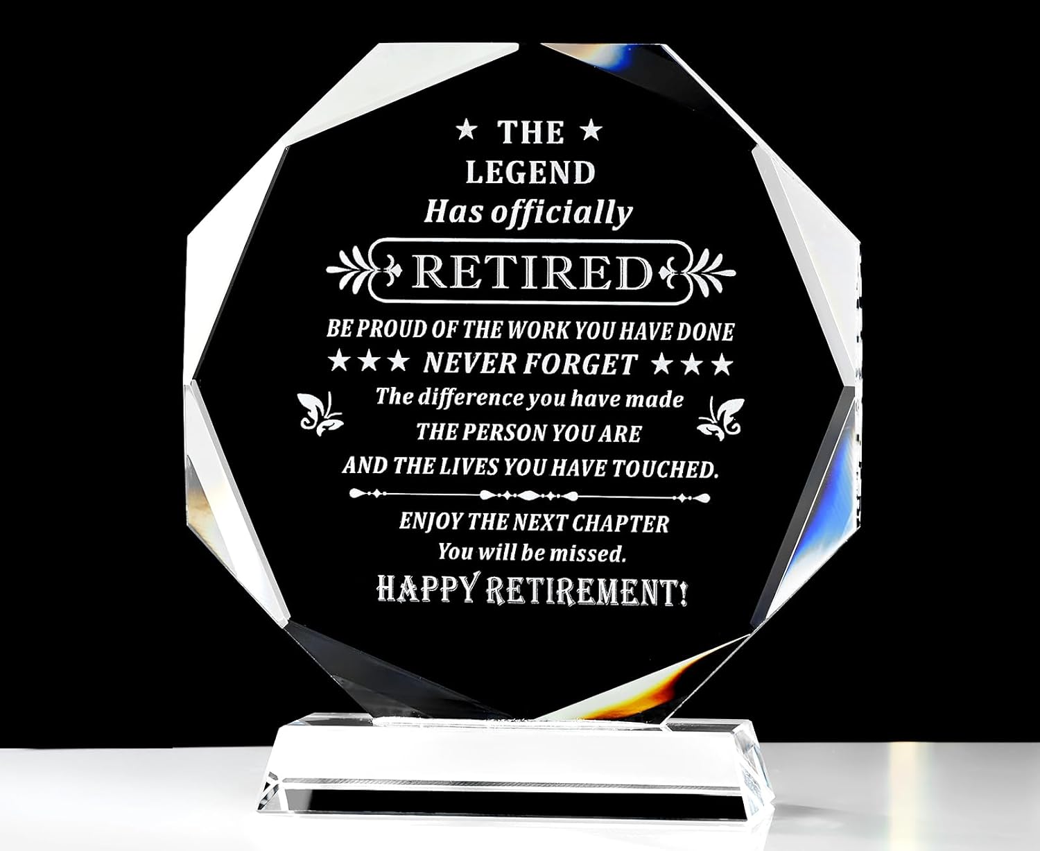 Happy Retirement Gifts for Men Women Present Decorations Crystal Plaque Keepsake Different Best retire Plaque Inspirational Gift for Retired Friends Boss Coworker Teacher mam (Retirement Gift) - Image 2