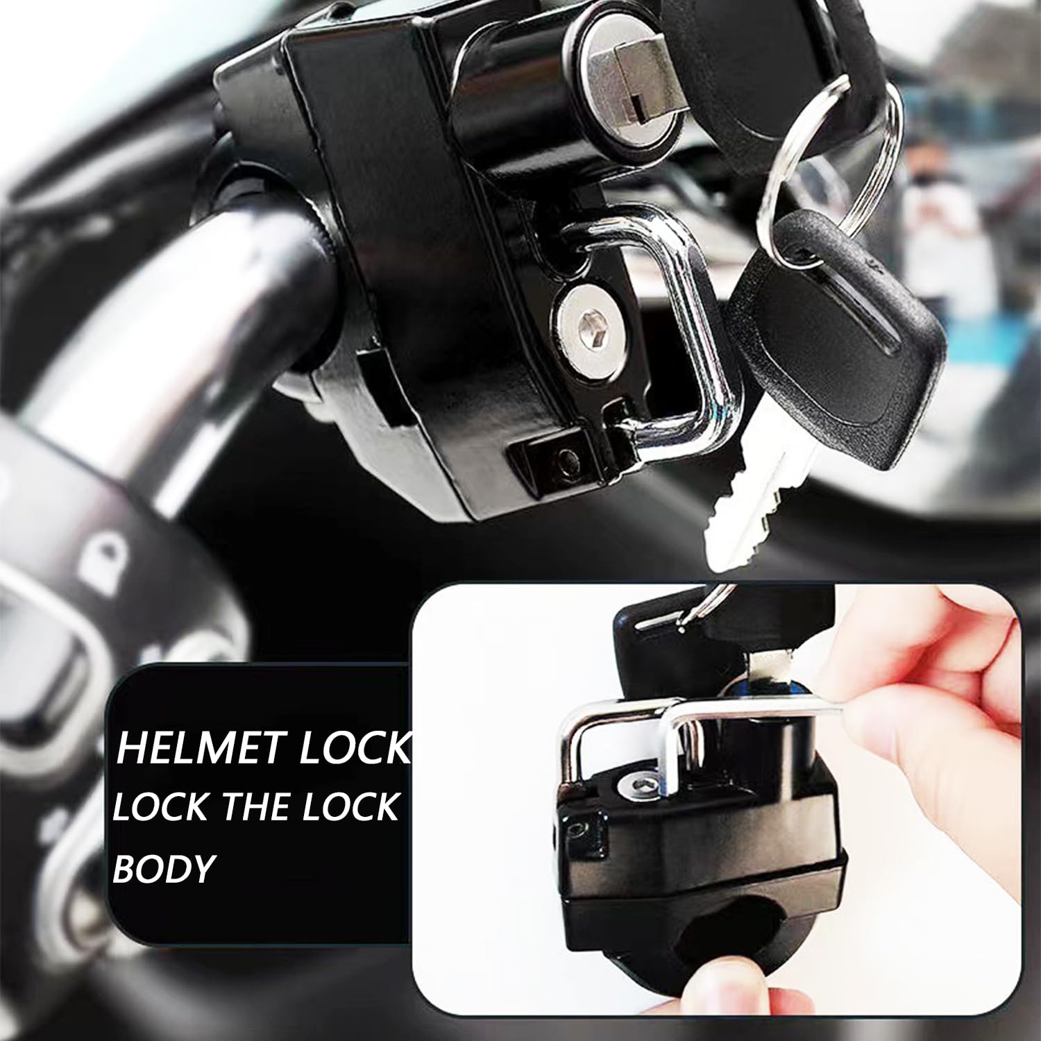 EBTOOLS Lucchetto Di Sicurezza Per Casco Moto – In Lega, Per Manubrio MT-10 (2016-2018) E FZ-10 (2016-2017)