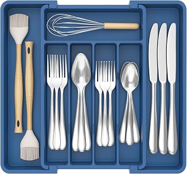 Lifewit Expandable Silverware Drawer Organizer, Kitchen Utensil Tray