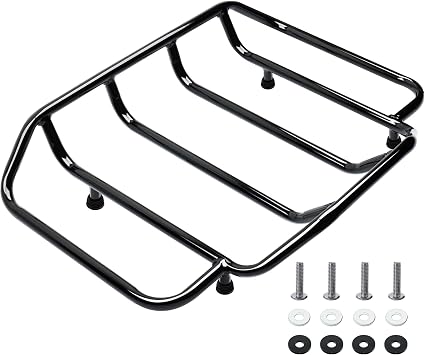 MoKitDora Tour Pack Luggage Rack Trunk Top Rack Compatible with Harley 1984-up Touring CVO Street Electra Road Glide King Ultra Limited, Black