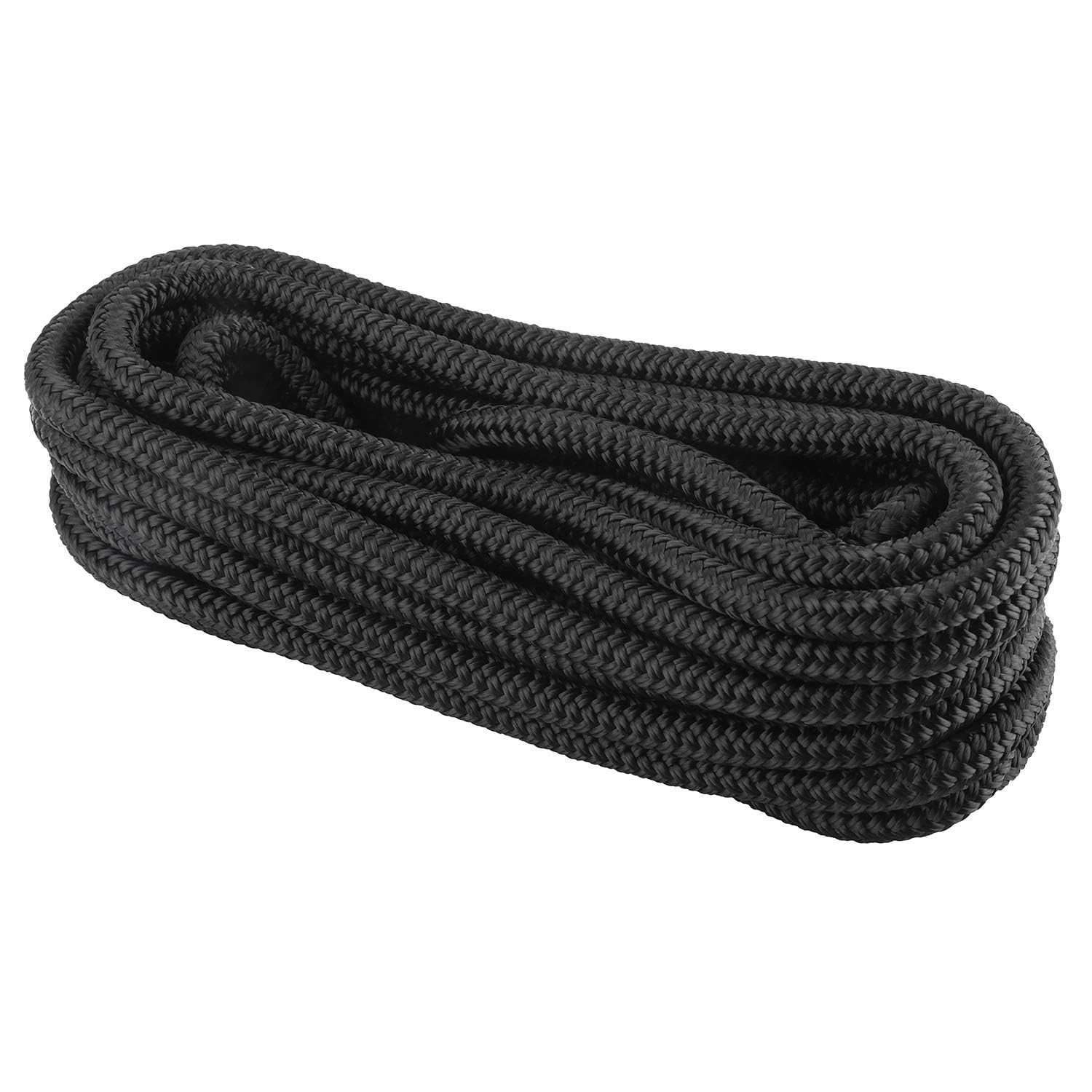 FreeTec 4 TLG Bootsseil Boot Fenderleine Nylon Dockline Festmacherleine Fenderseil mit Auge 12mm Durchmesser 6m lang Schwarz