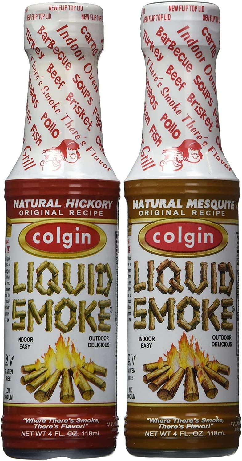Hickory & Mesquite Liquid Smoke (4 oz each) Bundle for Home Cooks & BBQ Enthusiasts - Ideal Liquid Smoke for Cooking - Bold Texas Smokehouse Flavor for Meats, Sauces, & Sides (2 pack)