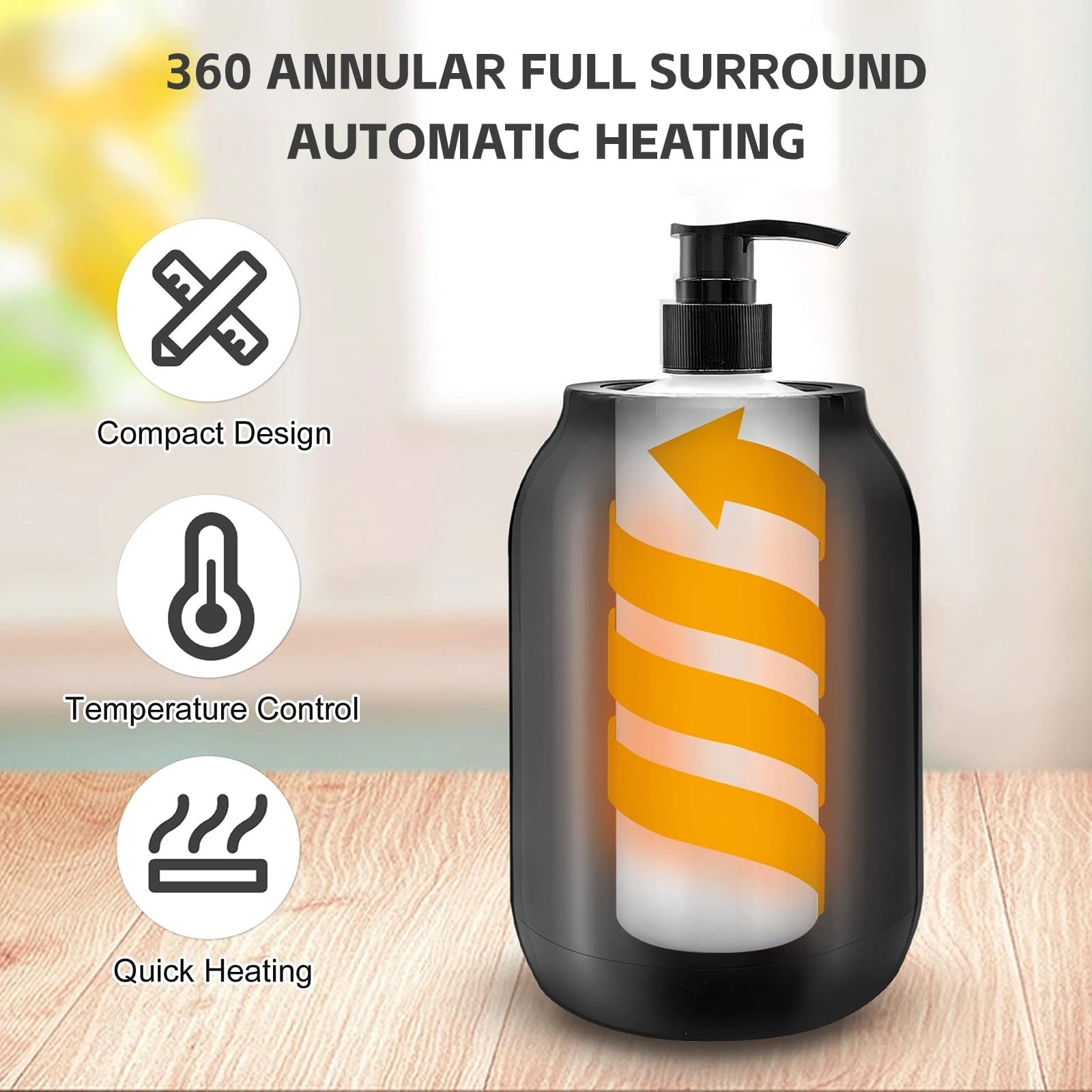 Massageölwärmer, Einzelflaschen-Ölwärmer mit LED-Anzeige, Temperaturverstellbarer Tragbarer Lotionsflaschenwärmerspender, Gleitgel-Creme-Heizflasche für den Spa-Salon (EU-Stecker