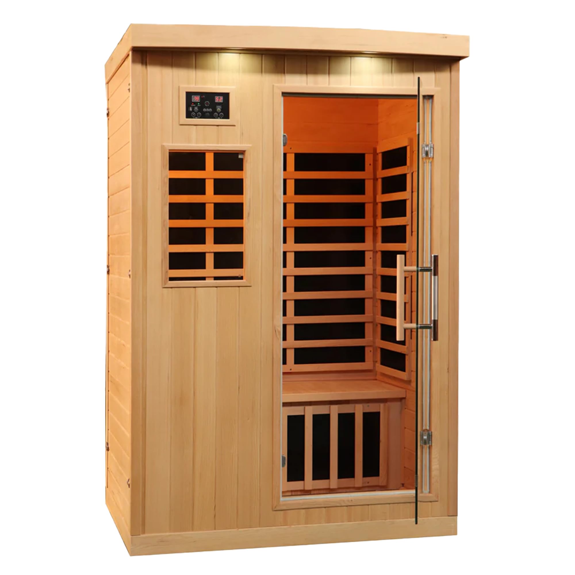 CANADIAN SPA CO. Tremblant Infrarot Sauna für 2 Personen, Sauna mit Glastür, Bluetooth-Audio und LED-Beleuchtung, Sauna aus Holz für Zuhause