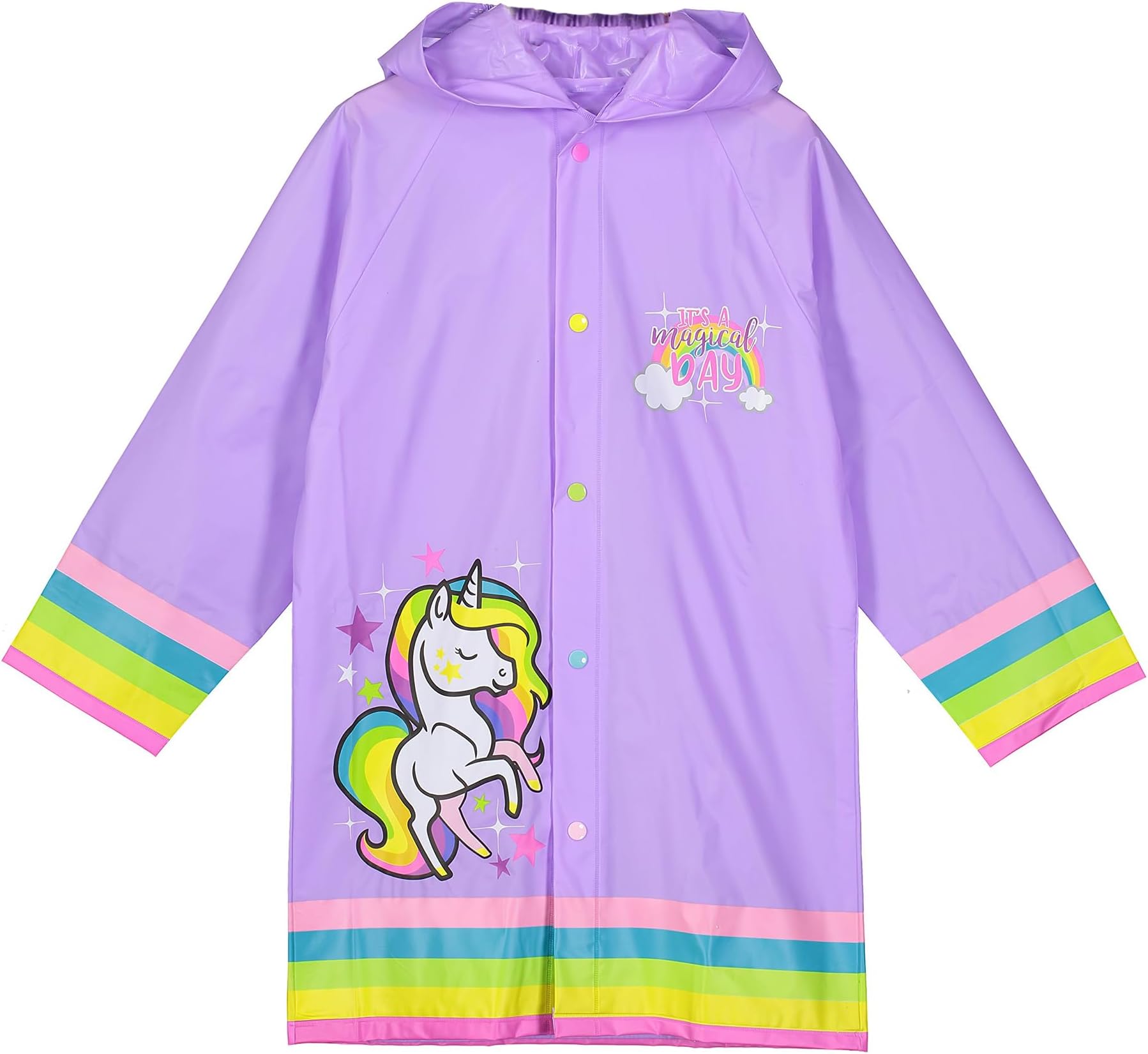 Puddle Play Waterproof Rain Jacket – Lightweight Hooded Slicker for Toddlers and Little Kids – Frog & Unicorn Designs