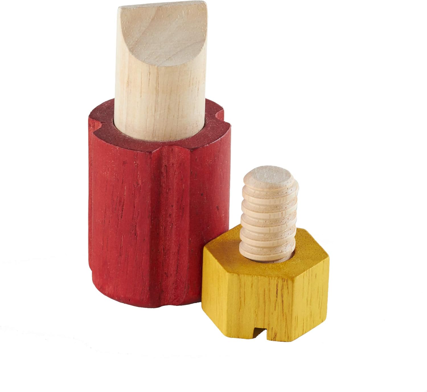 Guidecraft Screw Block - Kids Multi-Color Matching Game, Classic Wooden Toddler Memory and Sensory Skills Development Toy