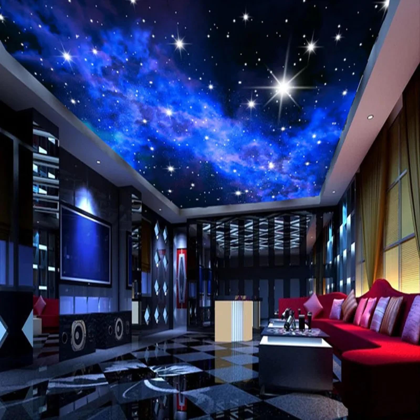Décoration murale 3D nuit étoilée adhésive et lavable pour chambre