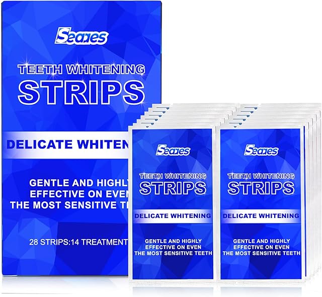 Teeth Whitening Strips - 14 Sets 28pcs White Strips for Removing Smoking Coffee Stain, Effective Home Use Tooth Whitening Kit