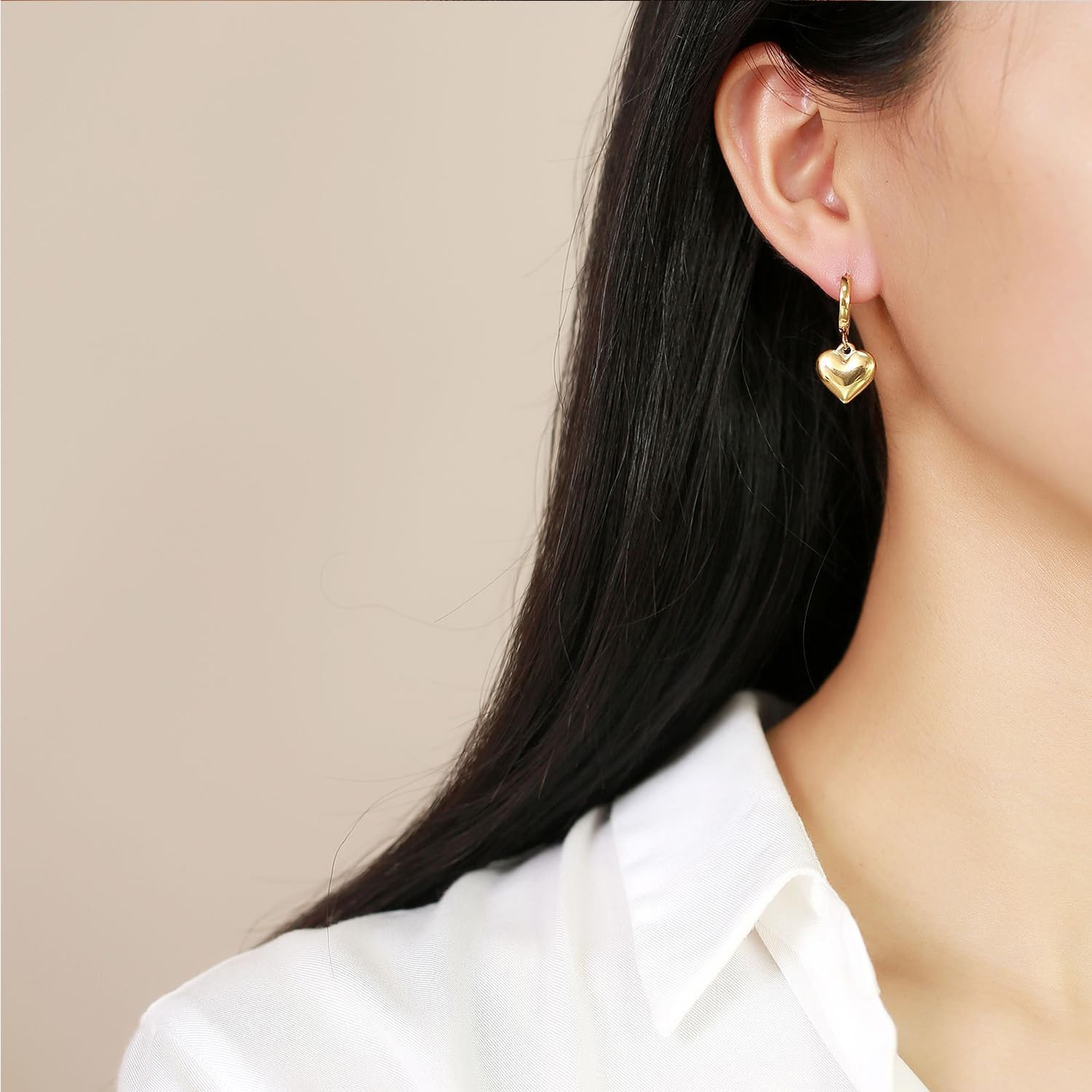 Pink Heart Earrings for Women Double Heart Earring Rhinestone Pearl Heart Earrings Valentines Day Earrings for Women Jewelry Gifts - Image 3