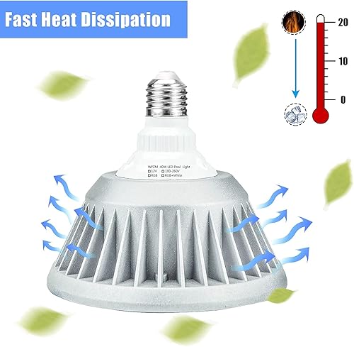 Britelumen Bombilla LED de piscina para piscina enterrada, cambio de color, IP65 impermeable, 120 V 40 W, reemplazo para Pentair y Hayward lámpara