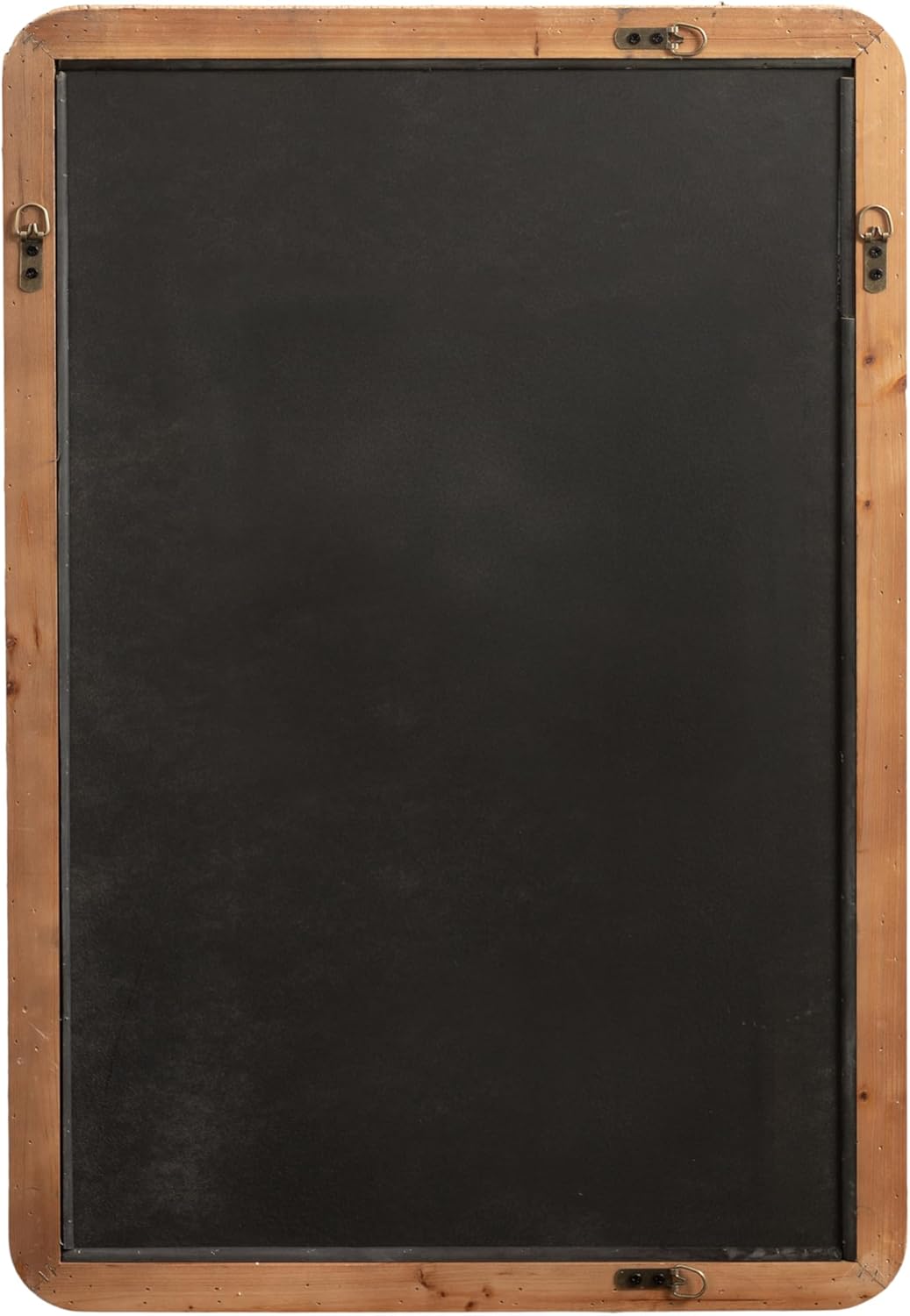 Kate and Laurel Rahfy Boho Beaded Rectangle Rattan Wall Mirror, 24 x 36, Dark Natural Wood, Decorative Rounded Rectangular Mirror with Authentic Rattan Frame for Bathroom Vanity Decor