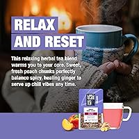 Vista 4 de Tiesta Tea - Té de jengibre y melocotón dulce, hojas sueltas, té herbal de melocotón picante, mezcla de tranquilidad sin cafeína, hojas de hierbas a