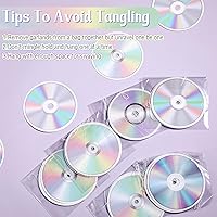 Vista 3 de Spakon 8 Packs 90's Party Decorations 90s Cd Paper Banner 90's Hanging Decor Y2k 2000s Paper Cutouts Retro Disco Garland for 1990s 2000s Theme