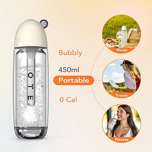 Miniatura 2 de OTE Máquina portátil para hacer refrescos para el hogar con 20 cilindros, carbonatadores seltzer personales de 15.2 fl oz, botella de PET de doble