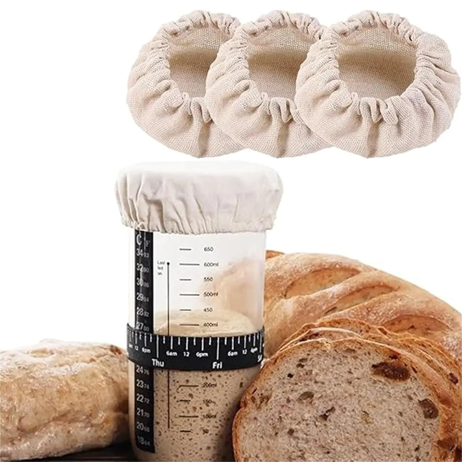 16pcs Sourdough Starter Jar Covers Fit 8-10cm Mouth, Reusable image 3