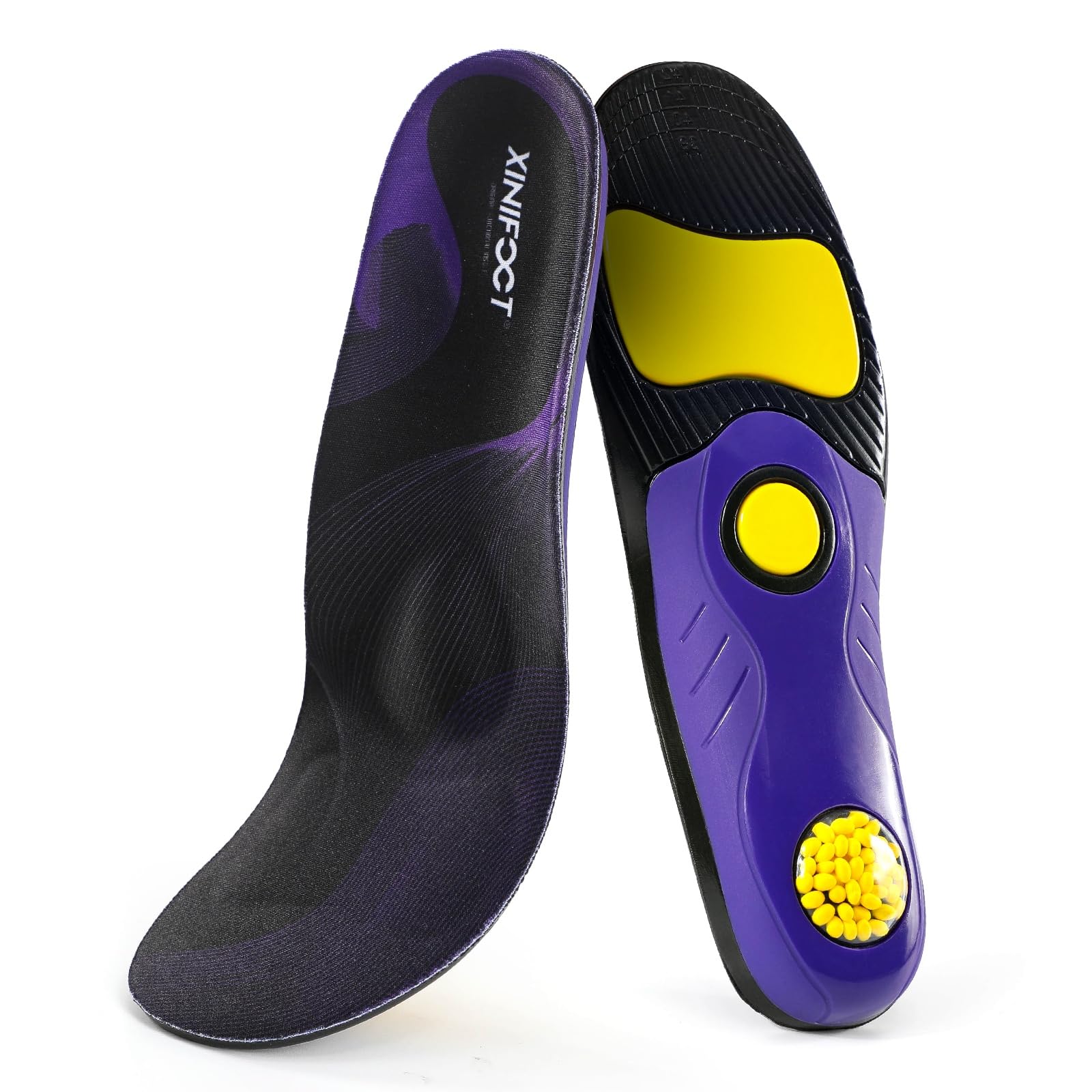 XINIFOOT Plantar Fasciitis High Arch Support Insoles for Men Women - Flat Feet Insert - Work Boot Shoe Insole - Foot Pain Running Shock Absorption