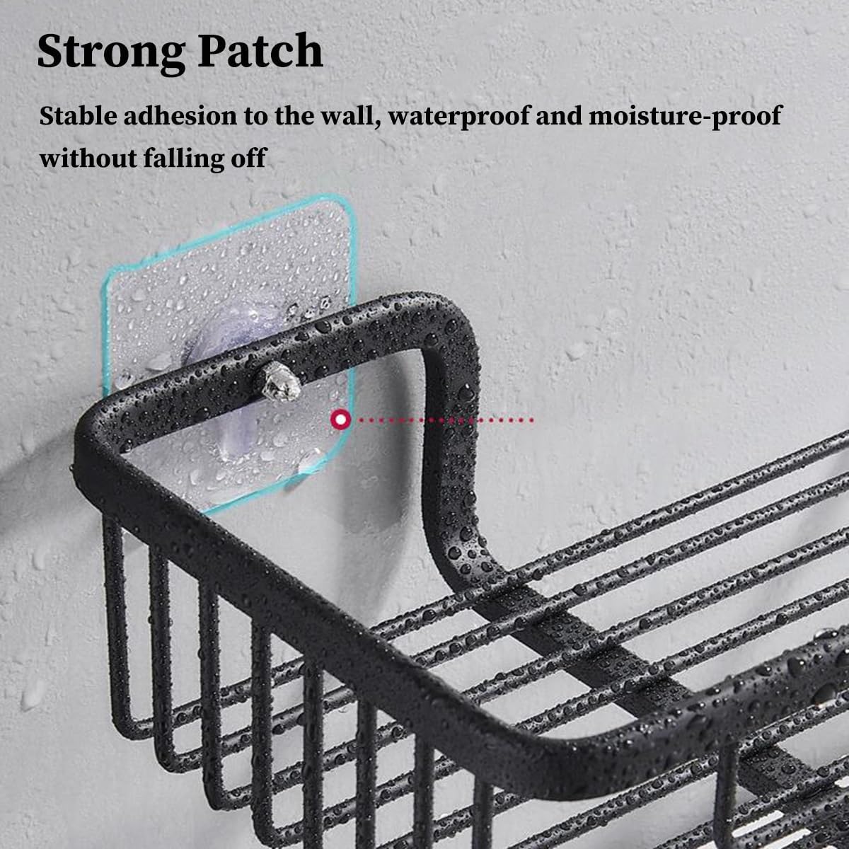 Over The Toilet Storage Shelf 1 Tier, Over Toilet Bathroom Organizer Modern, Above Toilet Storage Shelf with Non-Trace Adhesive, Home No Drilling Toilet Organizer (/Black One Size)