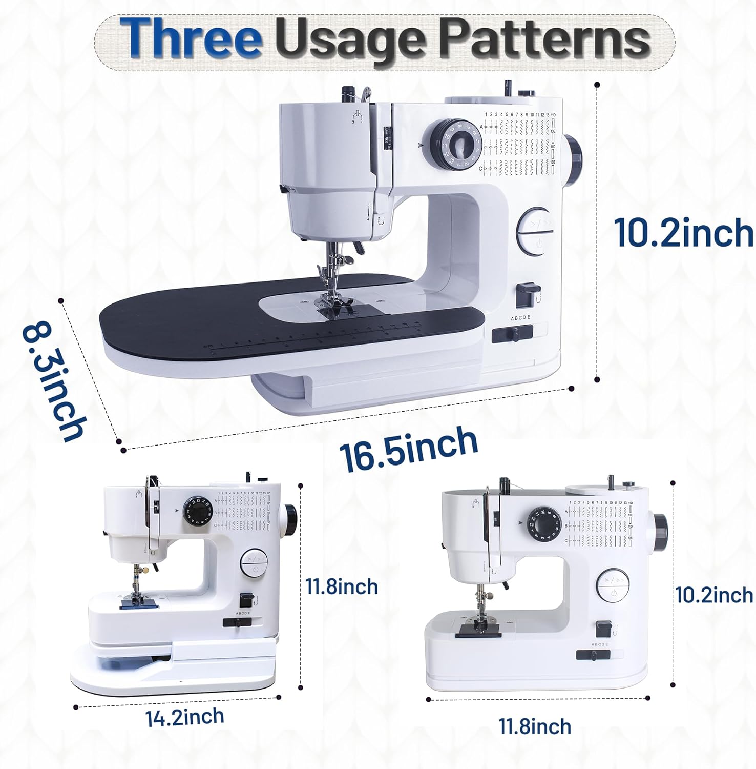 Sewing Machine with Double Needle & Extension Table, Professional Sewing Machine Full Metal Core, 39 Stitches 5 Speeds, 6 Layer Fabric Sewing Machine for Beginners and Advanced, 42PCS Kit