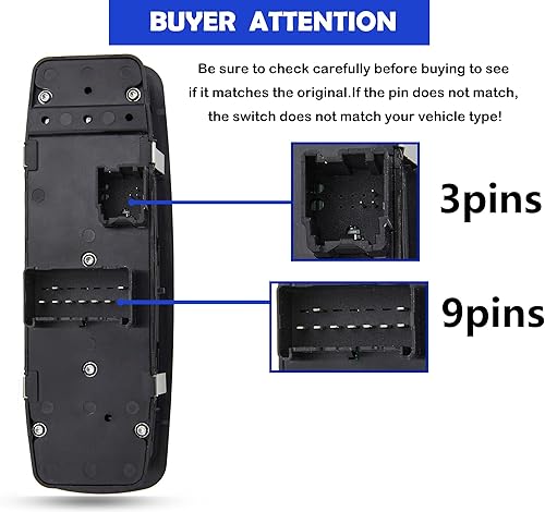 Miniatura 2 de ZAPUSS Interruptor maestro de ventana para Chrysler Town & Country 2012-2015, Dodge Grand Caravan 2012-2015, Dodge Ram 1500 2500 interruptores de