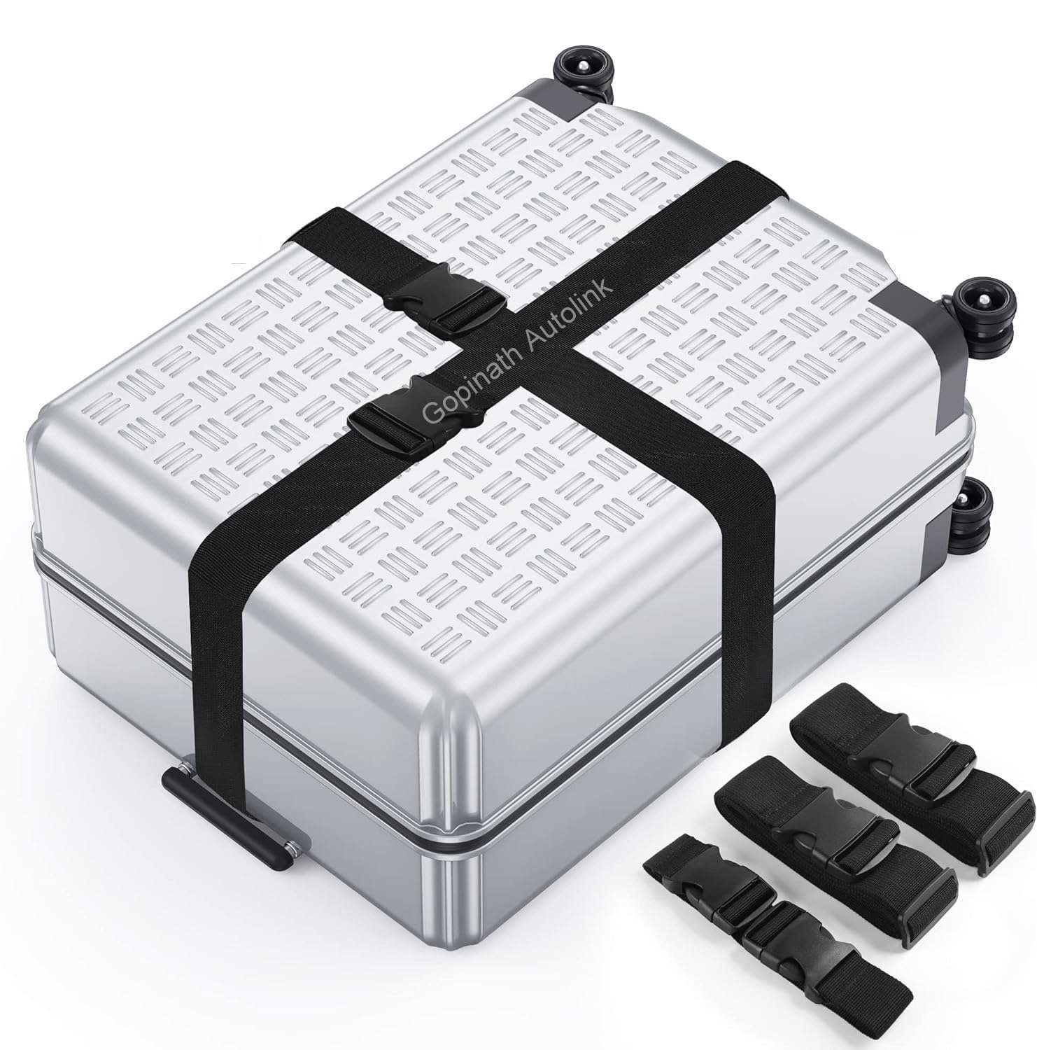 Gopinath AutolinkGopinath Autolink 3PCS Luggage Straps, 3mtr x 1.5" Heavy Duty with Quick-Release Buckle Suitcase Safe Belt,Travel Belt, Suitcase Strap