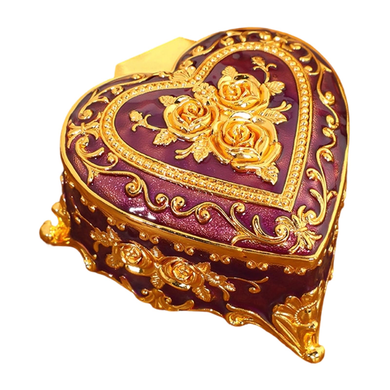 our fave Shape Jewelry Case with Ornamental Rose Detail for Gift Giving Artistic Jewelry Storage Box