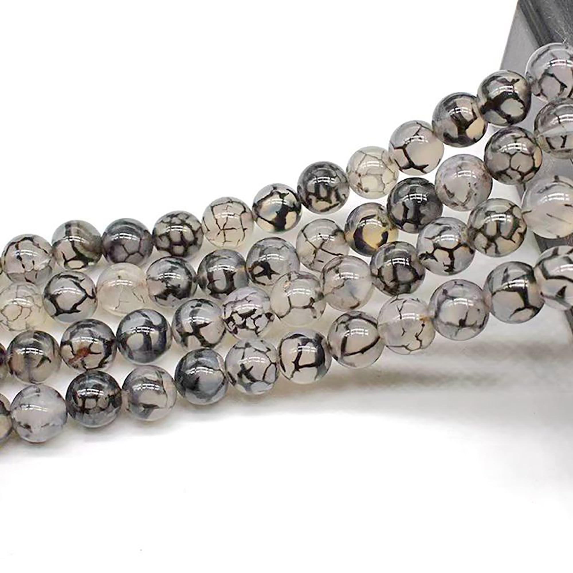 Asingeloo Natural Stone Beads Crystal Energy Stone Healing Power for Jewelry Making DIY Handmade Crafts (10mm, Black Dragon Vein Agate) โ image 1