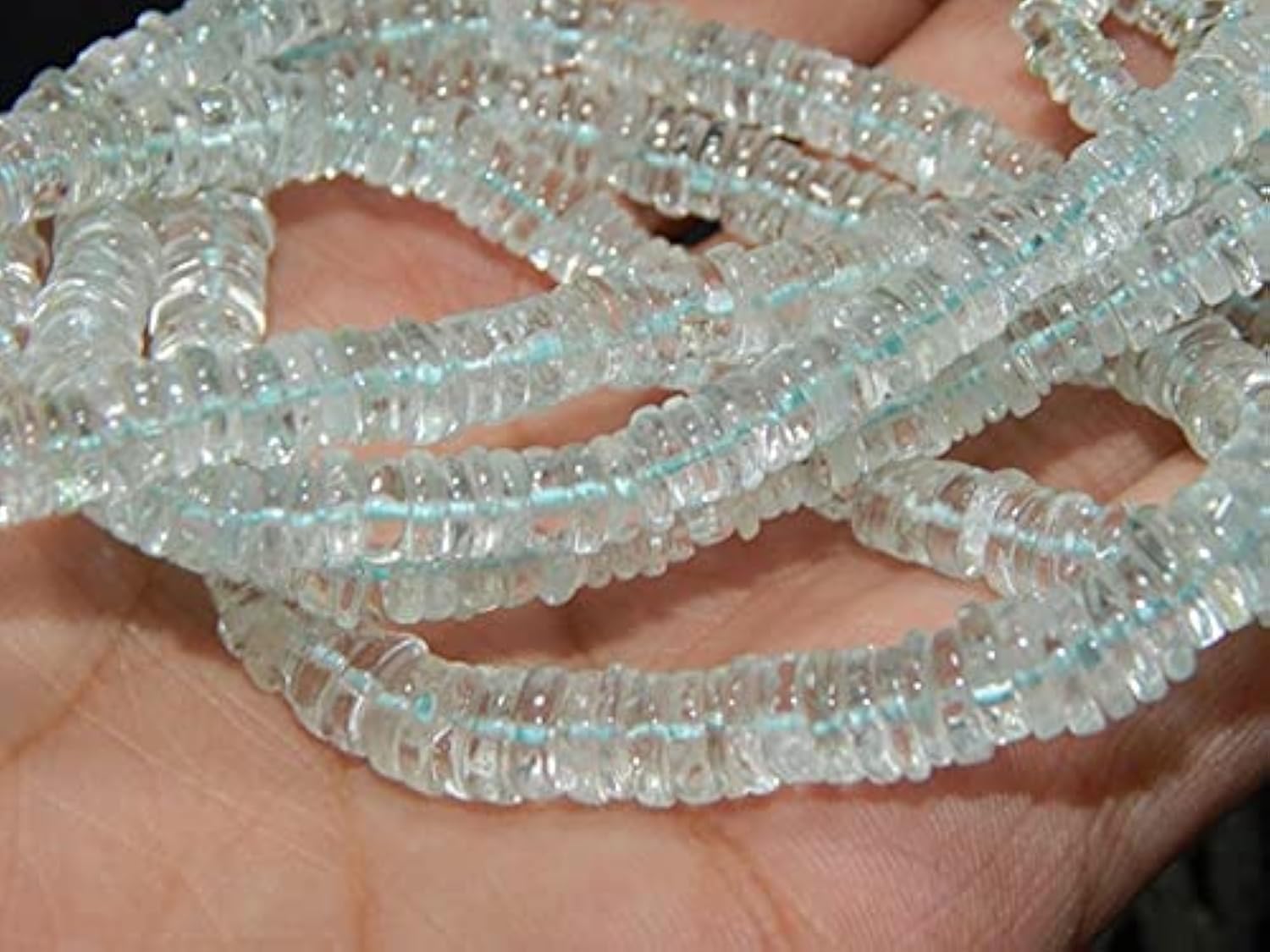 Perles quartz fraise naturel rondelle 7.5mm pour création bijoux DIY unique
