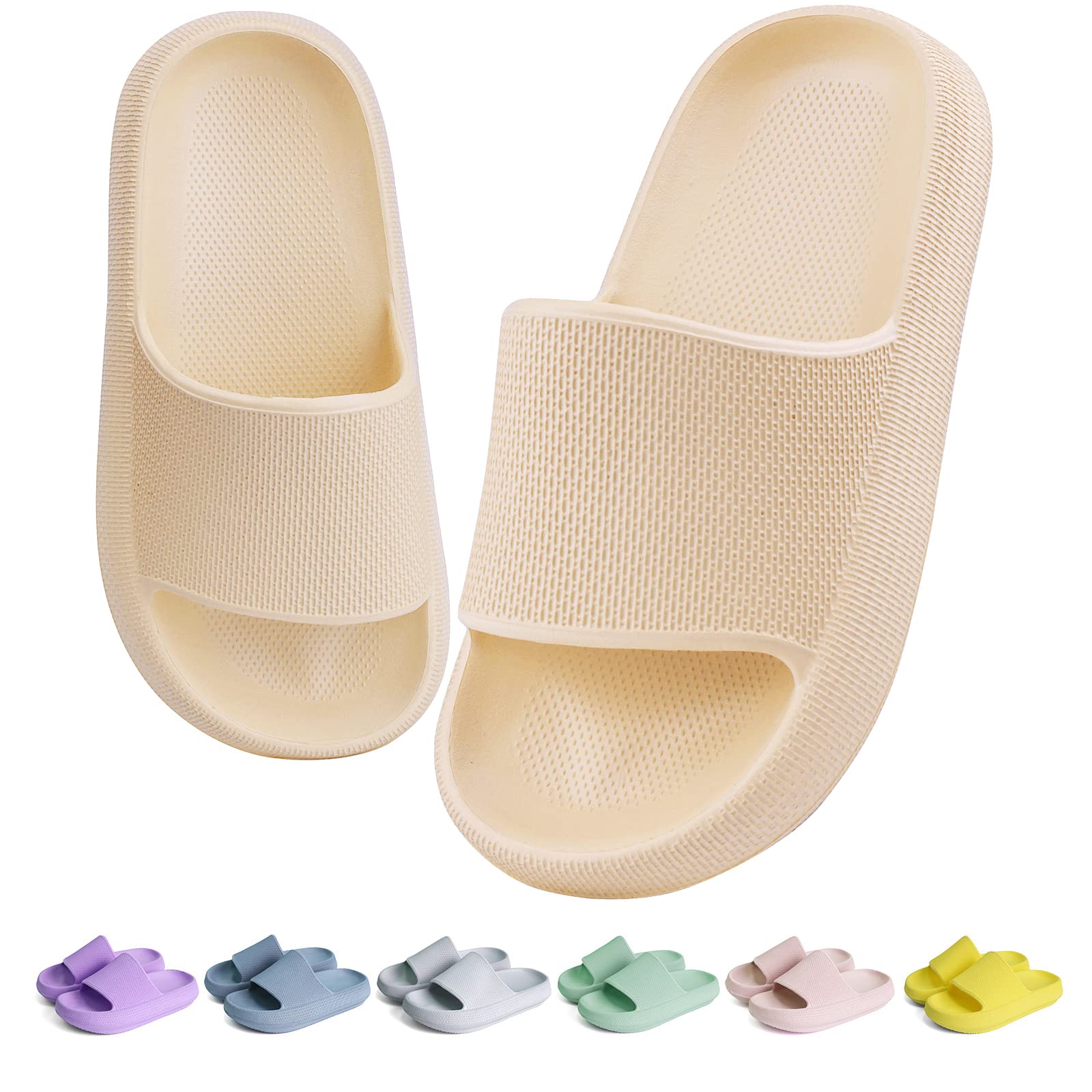 KOUECI Kids Cloud Slides Boys Girls Shower Slippers Slip on Slide Sandals Non-slip Summer Beach Pool Shoes