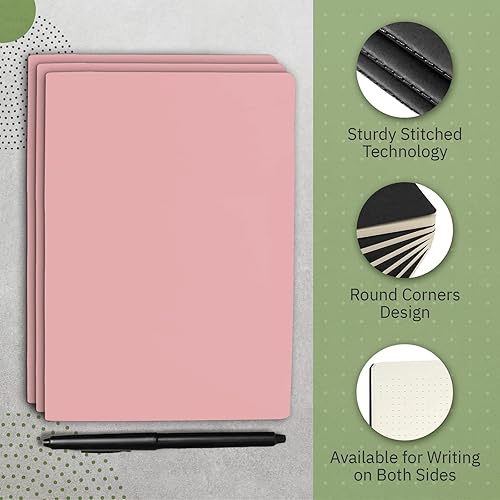 Miniatura 4 de Simply Genius Paquete de 6 cuadernos de puntos A5 para trabajo, viajes, negocios, universidad y más, diarios de tapa blanda para escribir, cuaderno