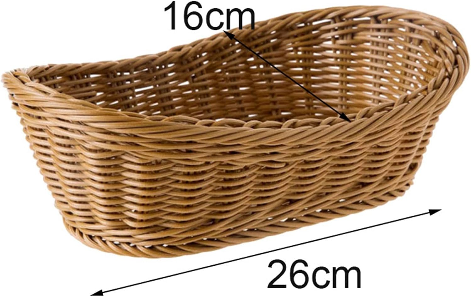 6X Oval Wicker Woven Bread Basket, 10.2Inch Storage Basket for Food Fruit Cosmetic Storage Tabletop and Bathroom