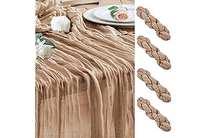 Wokceer Natural Cheesecloth Table Runner: Rustic, Boho Charm for Special Occasions