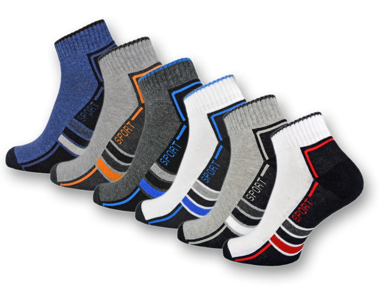 Trainer Socks Quarter Sports Socks Men & Women (6 or 12 Pairs) Padded with Terry Cloth Sole - Breathable Cotton-image-33