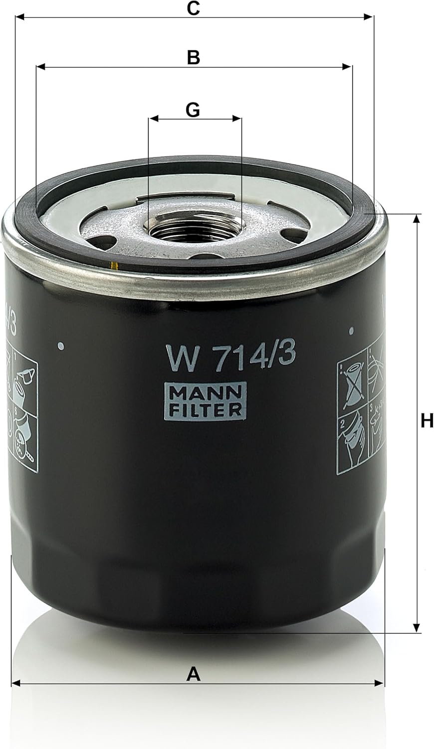 MANN-FILTER W 714/3 Spin-On Oil Filter