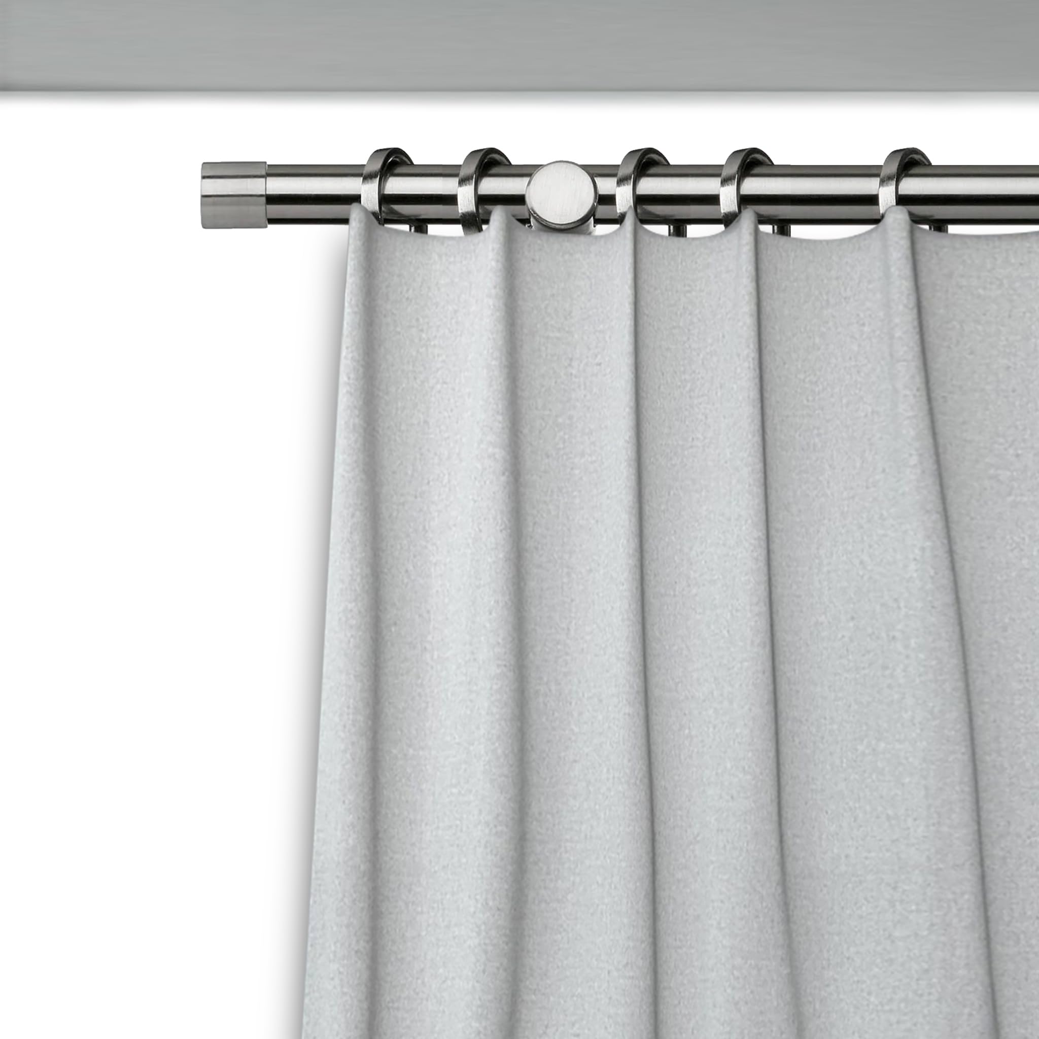 SN Deco Gardinenstange Brest Edelstahl optik 2-Lauf, 480cm, Komplettset