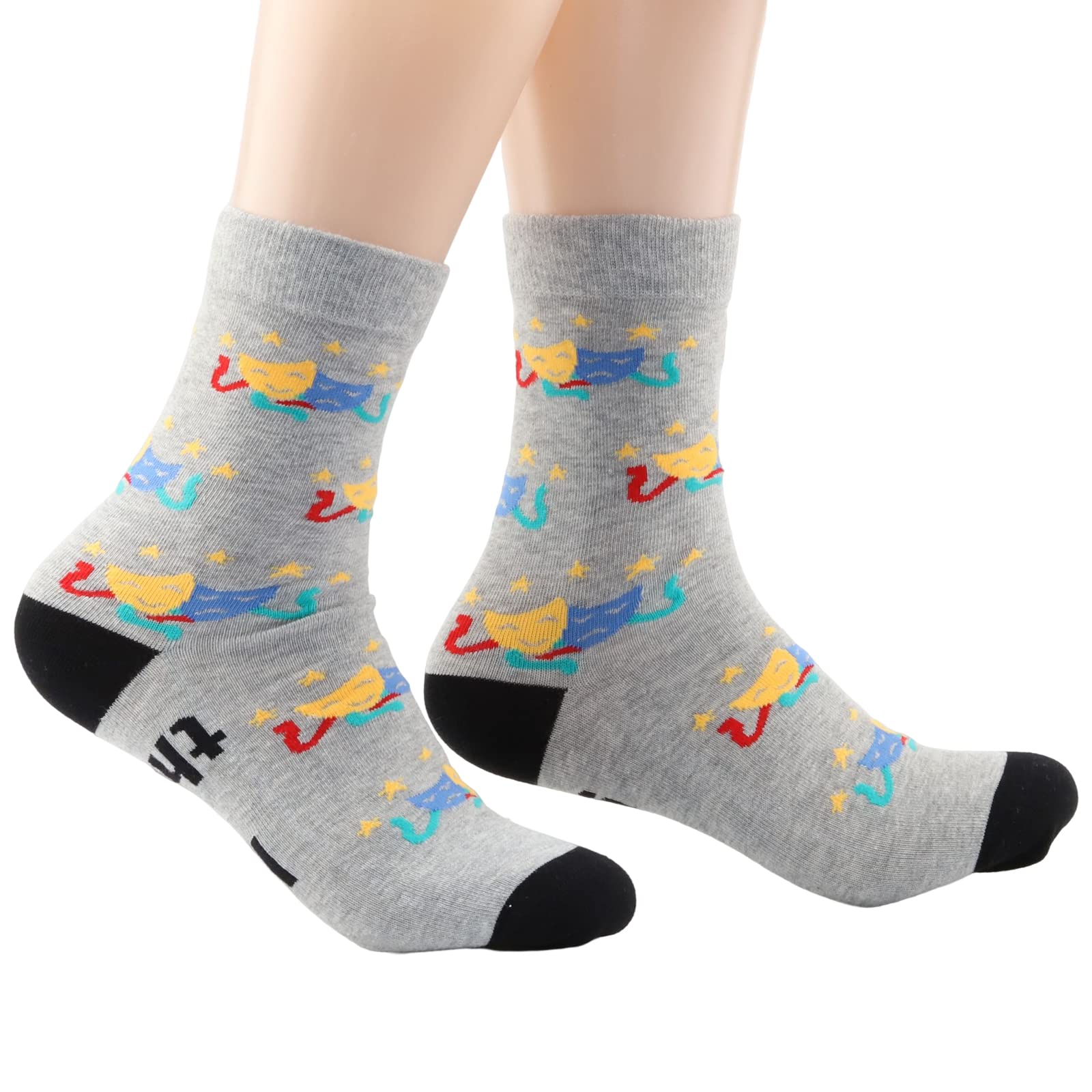 JNIAP Theater Gifts 2 Pairs Theatre Socks Musical Lover Gift Just A Girl Who Loves Theater Drama Teacher Gift (JustAGirlTheaterSocks)
