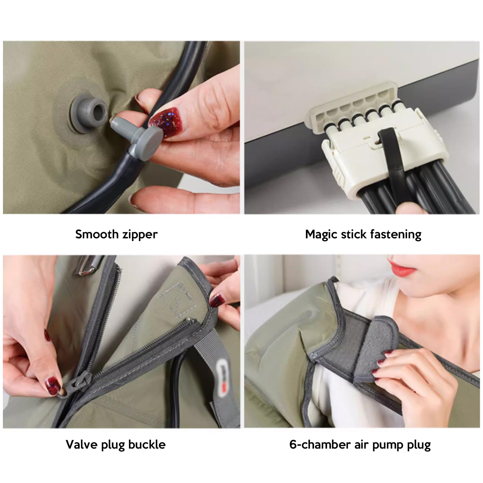 Masaje de piernas con compresión de Aire, Botas de compresión de piernas, Botas de recuperación para circulación y Alivio del Dolor, relajación de los músculos con 4 Modos, 4 intensidades