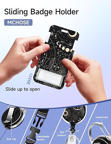 Miniatura 7 de Cordones de planeta interestelar para insignias de identificación, carrete de insignia de moda resistente con clip de mosquetón, soporte para