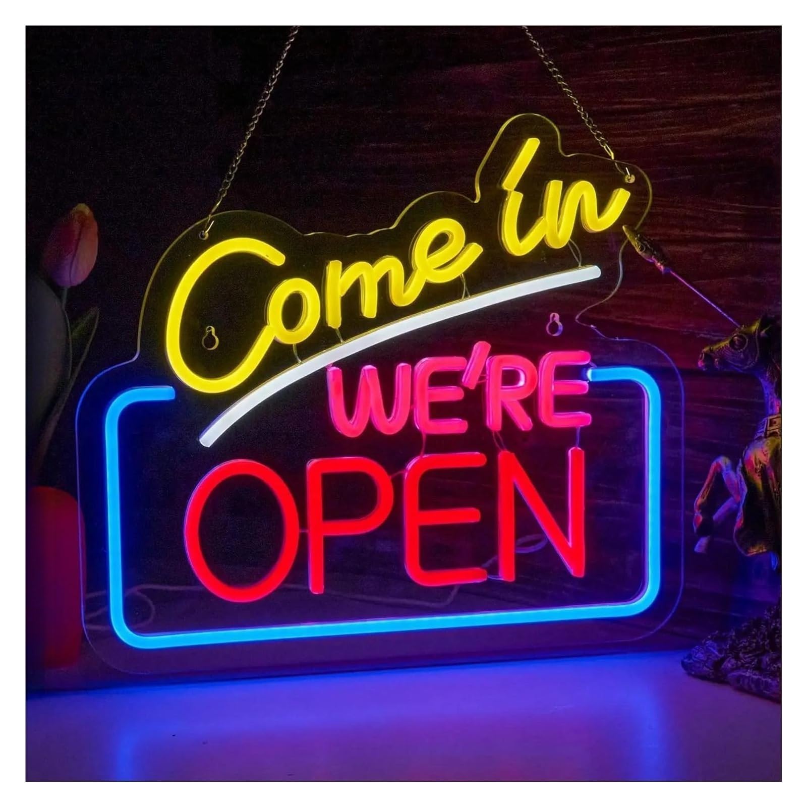 Affari per insegne al per neon per alimentazione per luminosità regolabile entra siamo aperti lettera per luci per neon